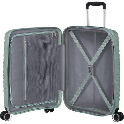 Чемодан 55 см American Tourister Flytwist BOTANIC GREEN MI1*04001 зеленый маленький (S)
