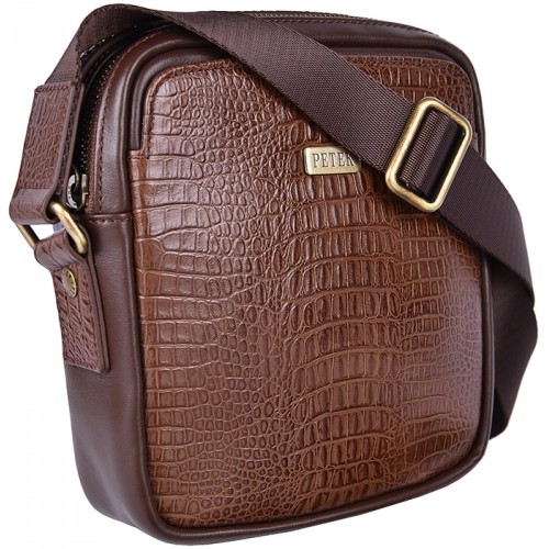 Плечевая сумка PETEK 3869-067-02 Brown/Croco