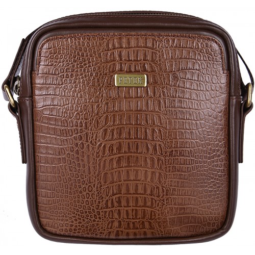 Плечевая сумка PETEK 3869-067-02 Brown/Croco