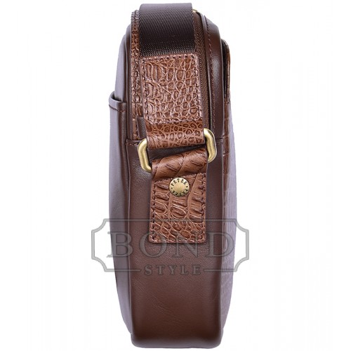 Плечевая сумка PETEK 3869-067-02 Brown/Croco