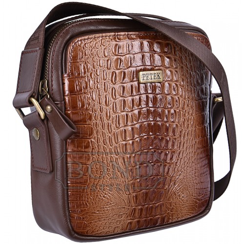Плечевая сумка PETEK 3869-269-04 Brown/Croco