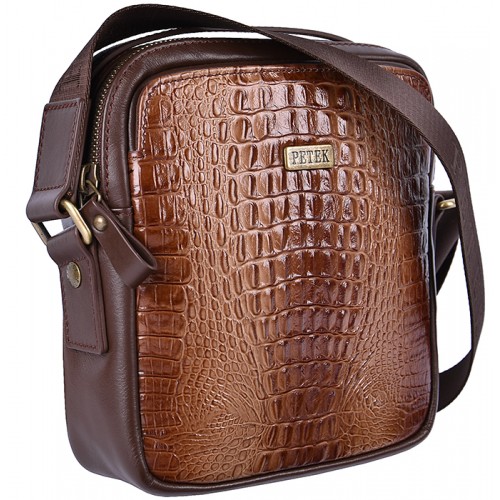 Плечевая сумка PETEK 3869-269-04 Brown/Croco