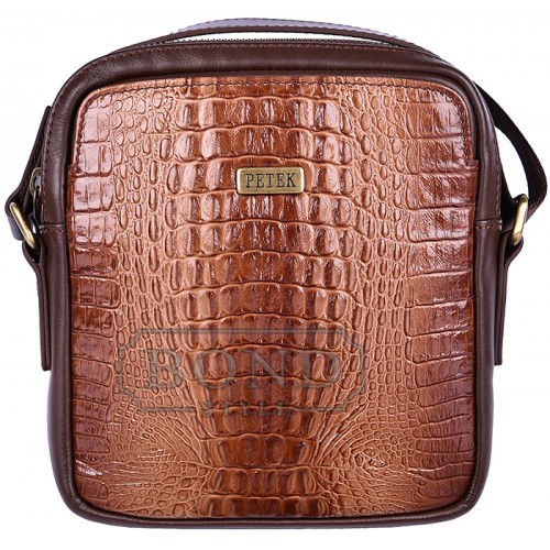 Плечевая сумка PETEK 3869-269-04 Brown/Croco