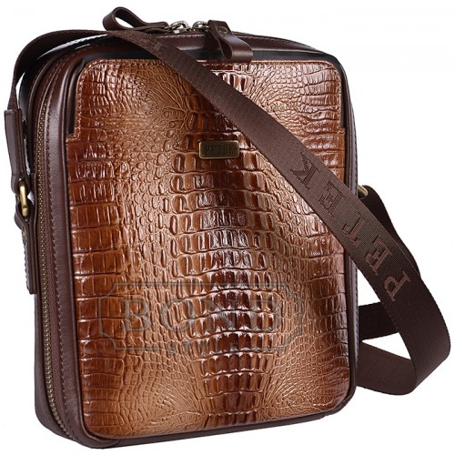 Плечевая сумка PETEK 3871-269-04 Brown/Croco