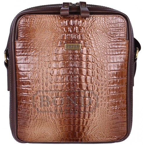 Плечевая сумка PETEK 3871-269-04 Brown/Croco