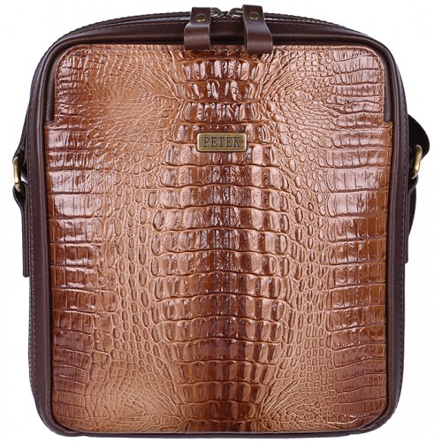 Плечевая сумка PETEK 3871-269-04 Brown/Croco