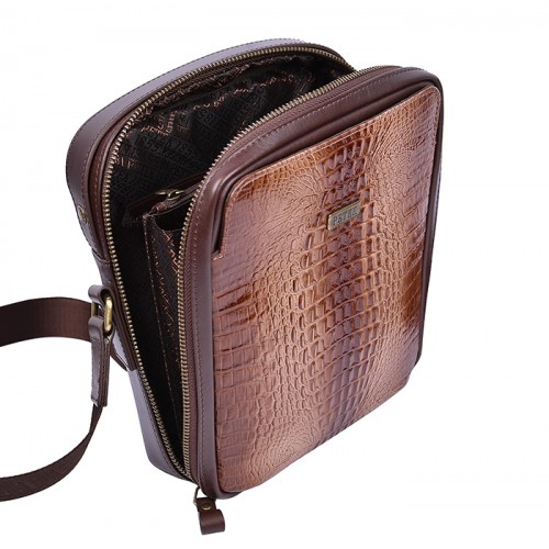 Плечевая сумка PETEK 3871-269-04 Brown/Croco