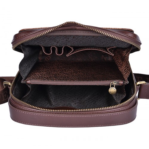 Плечевая сумка PETEK 3871-269-04 Brown/Croco