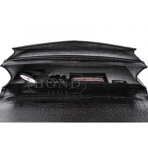 Портфель Eminsa 7011 4-1 черный-рептилия